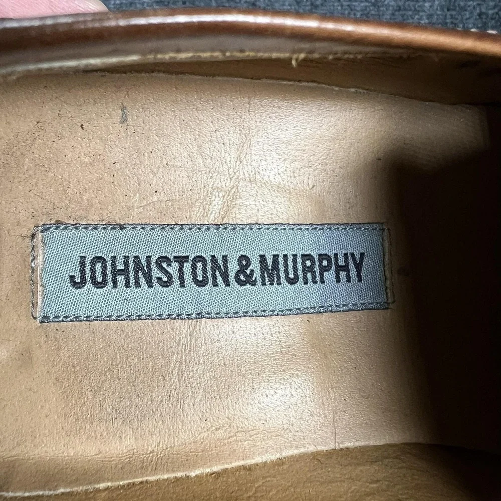 Johnston & Murphy Shoes Mens Size 9 N Brown Leather Tassel Loafers Italy 15-5724